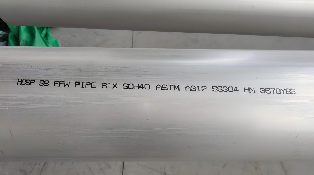 Tubería de acero inoxidable 304 soldado